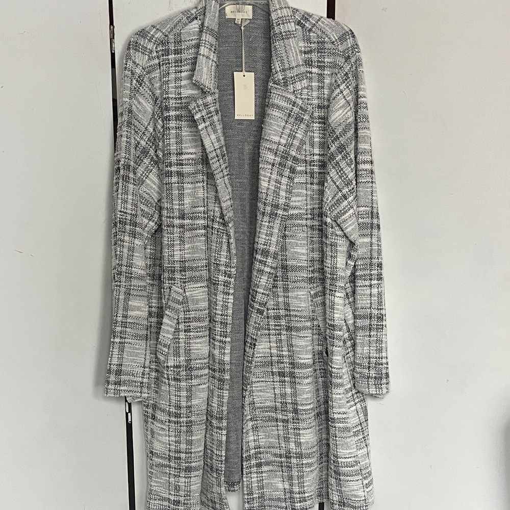 MELLODAY Gray Plaid Coat